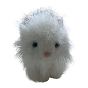 Ganz Webkinz Persian Cat Kitten White Pink Bow Plush Stuffed Animal‎ Toy No Code